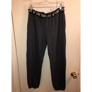 American Eagle fold over band joggers